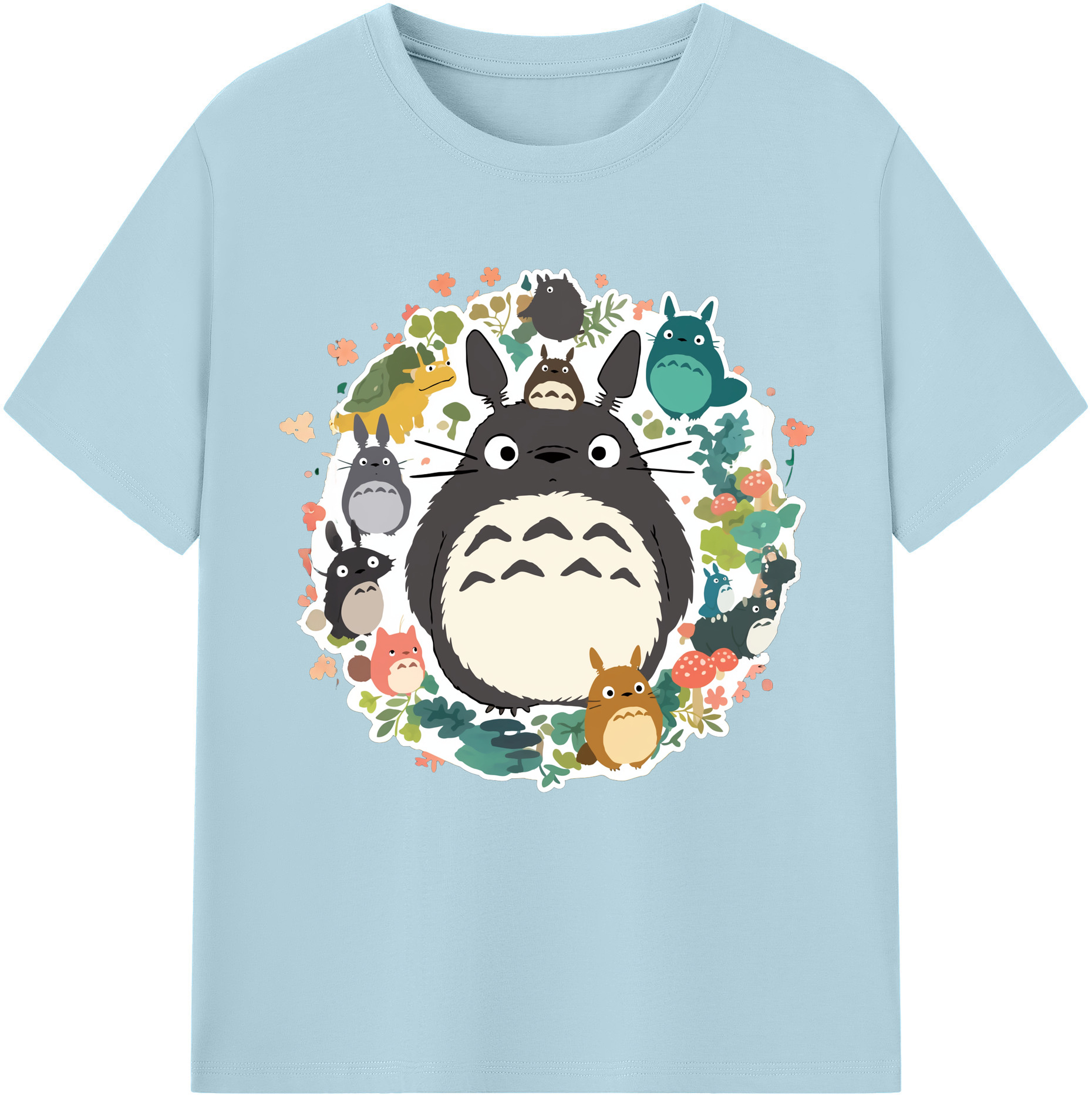 （画像用） となりのトトロ 草壁メイ 草壁サツキ My Neighbor Totoro Satsuki Kusakabe Mei Kusakabe 綿100％半袖Tシャツ（フロントプリント）